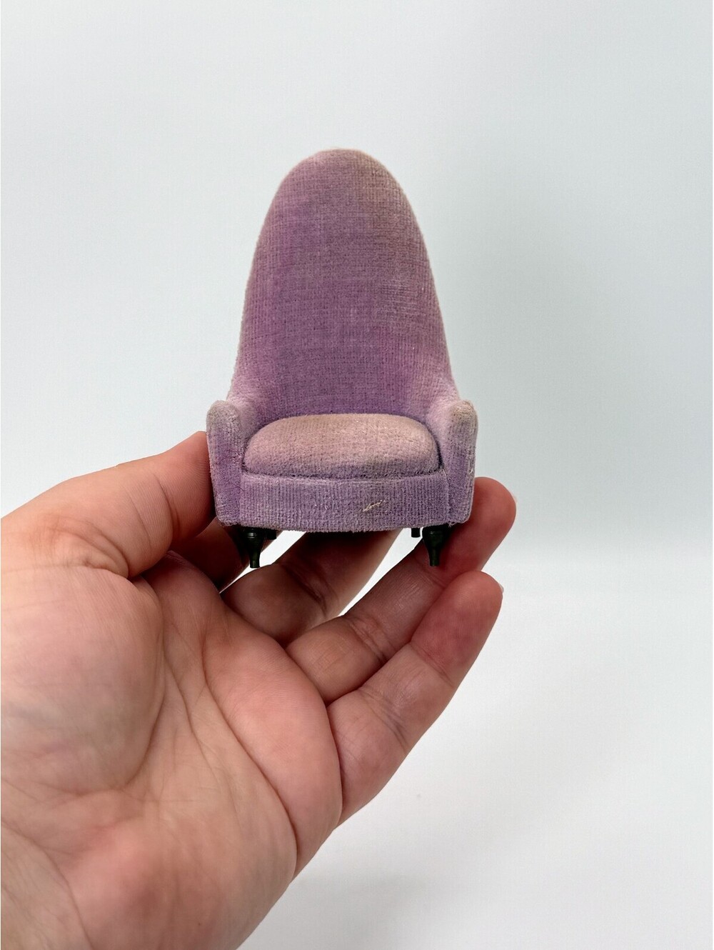 1:12 Scale Vintage Petite Princess Upholstered High Back Armchair, Blue [COPY]